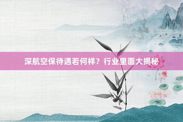 深航空保待遇若何样？行业里面大揭秘